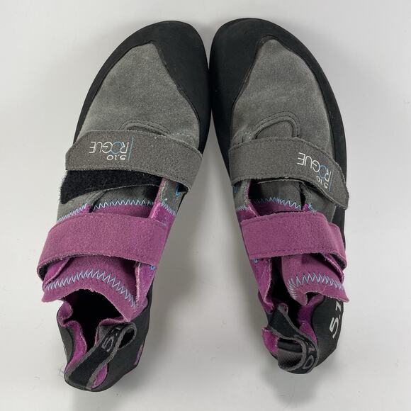 5.10 Five Ten Rogue VCS Climbing Shoes Womens Size 9 Purple Suede Dual Strap - Picture 5 of 9